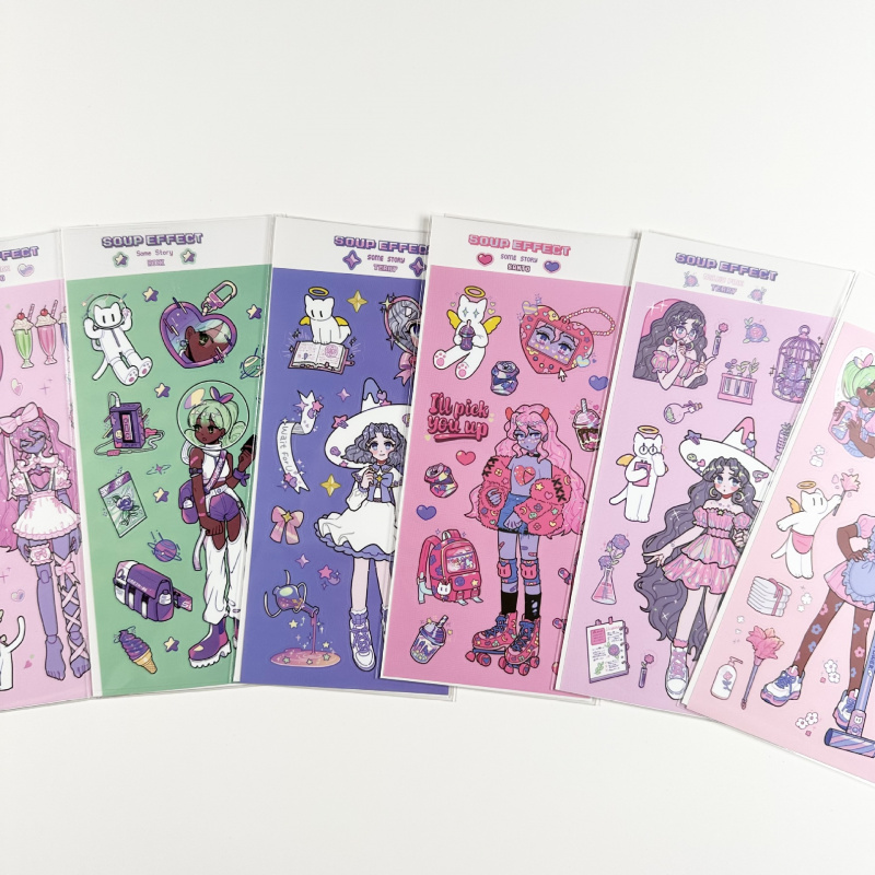 Phone Cases Cool Girl - 韓国スープ甘いクールかわいい漫画の女の子キャラクターステッカー手アカウント電話ケースプランナー日記スクラップブック装飾ステッカー