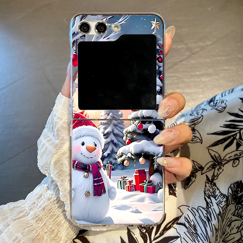 Phone Cases Clear - クリスマススノーマンエルク柄スマホケース サムスンギャラクシーZフリップ8 7 FE 6 5