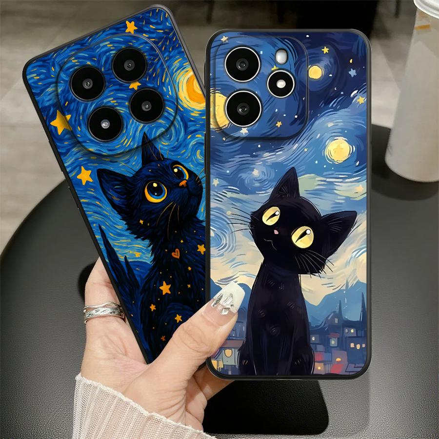 Phone Cases Cat - 抽象的な星空猫柄のスマホケース Xiaomi Redmi Note 15 11s