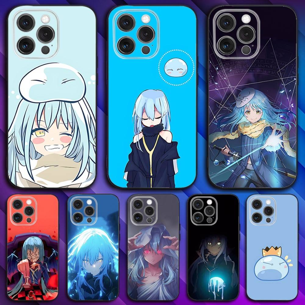 Phone Cases Rimowa - R-リムル T-テンペスト スライム iPhone 16,15,14,13,12,11,Pro,Max,Plus,X,XS,SE4,E,Mini用 ソフトブラックケース