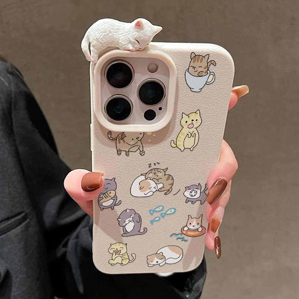 Phone Cases Cat - 3Dキュートな猫のスマホケース iPhone 11/13/17 Pro Max/16/15/14 Plus/12/17