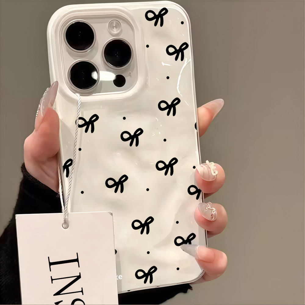 Phone Cases Durable - 3D水波紋レッドハートプリントiPhoneケース iPhone 17 16 15 14