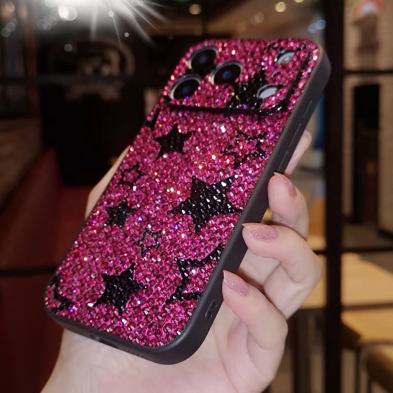 Phone Cases Highpoint - iPhone対応、高級クリスタル五芒星型スマホケース、落下から完全に保護します。