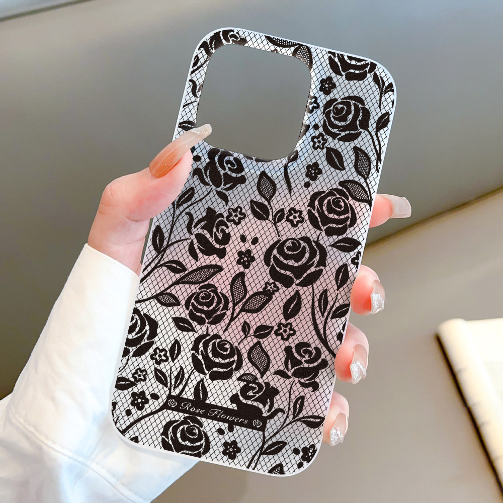 Phone Cases Durable - ローズ柄シリコン製iPhoneケース iPhone 18 Pro Max 17