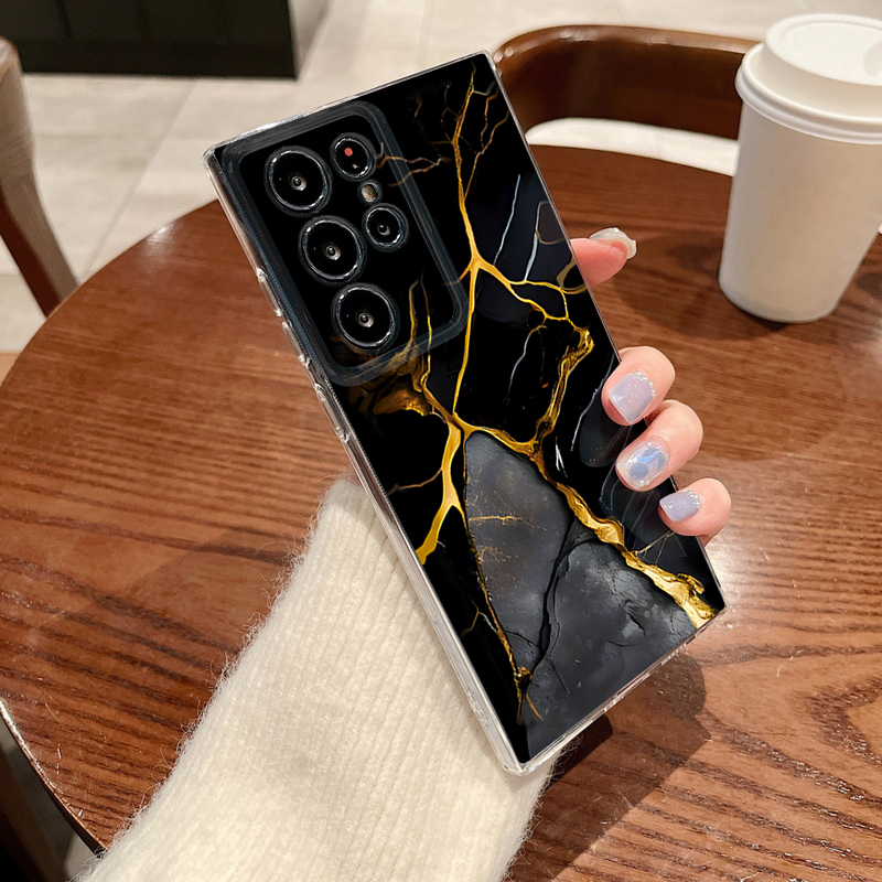 Phone Cases Clear - 砂岩大理石模様のスマホケース Samsung Galaxy S26 S25 S24