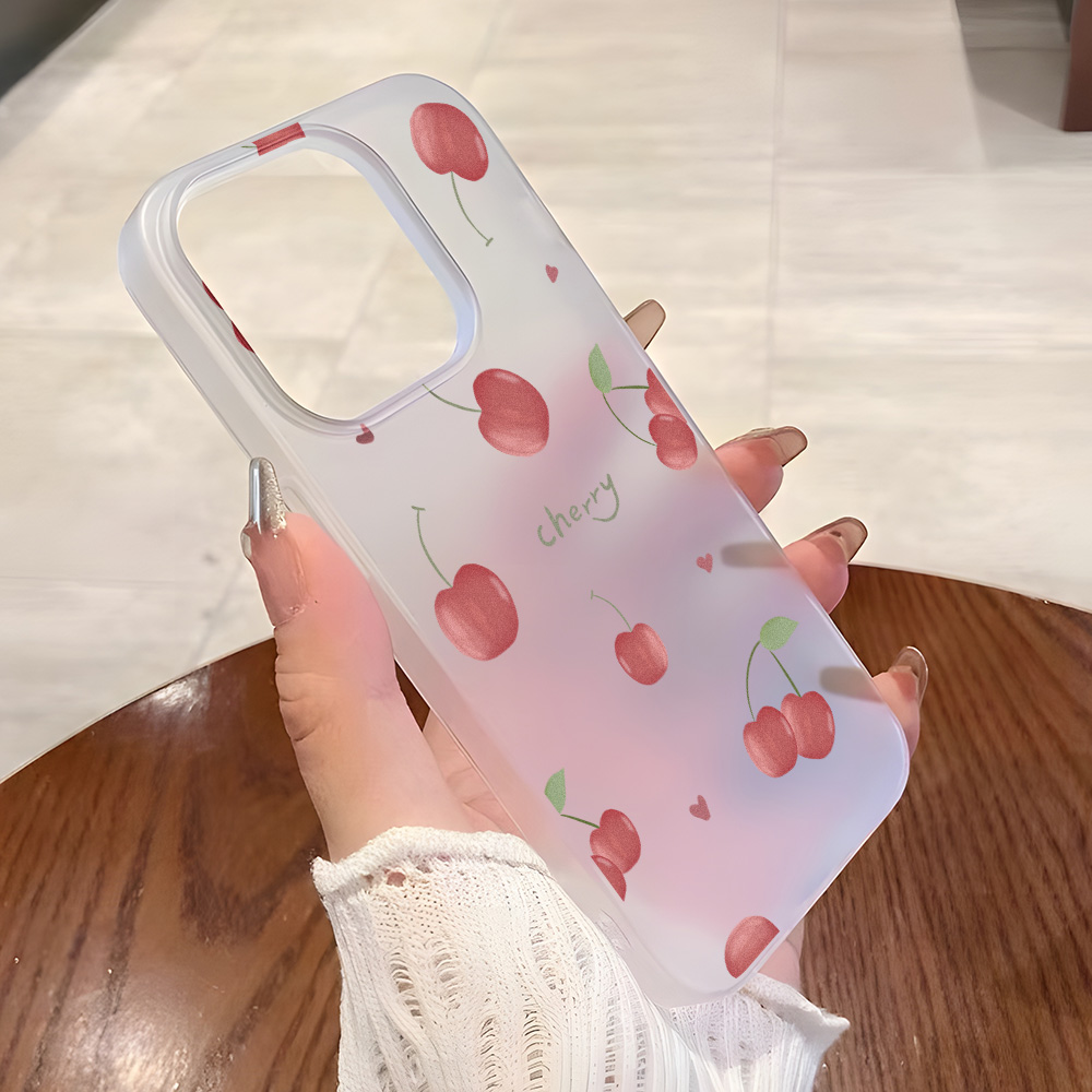 Phone Cases Iphone 17 Pro Max - チェリー柄フロスト加工iPhoneケース iPhone 17 18 Pro Max
