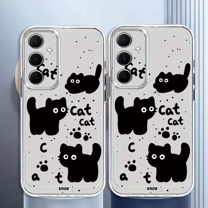 漫画風黒猫アート柄スマホケース Samsung Galaxy - Phone Cases Cat のレビューと価格