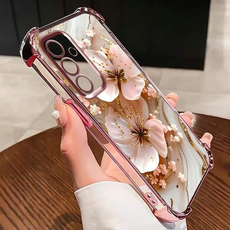 電気メッキフラワークリアスマホケース Samsung Gal - Phone Cases Clear のレビューと価格