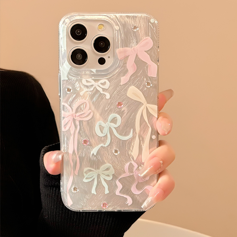 韓国のカラフルな蝶結びダイヤモンドステッカー付きiPhone - Phone Cases Durable のレビューと価格