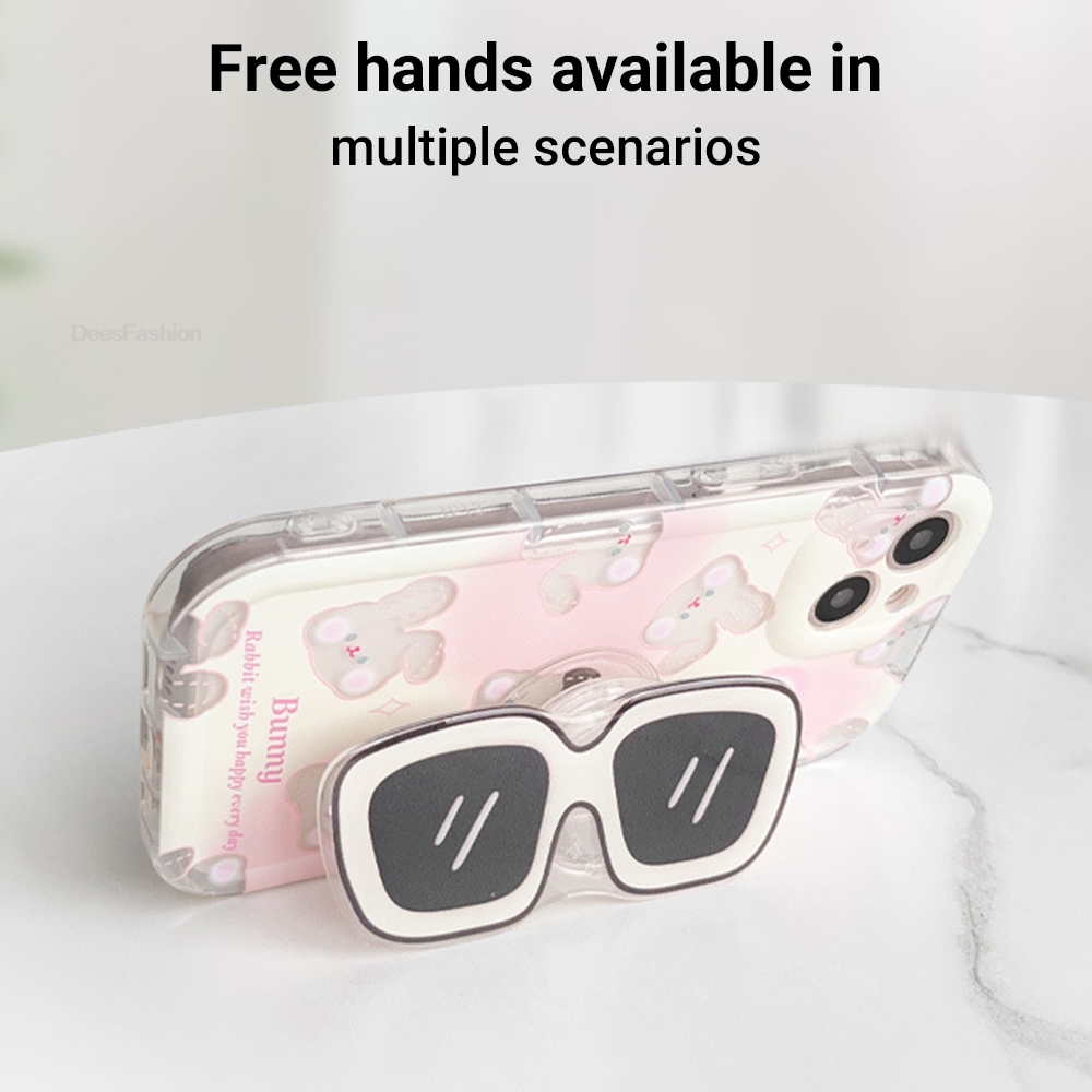 かわいい漫画クールスタイリッシュなメガネ電話ホルダーグリップ - Phone Cases Cool Girl のレビューと価格