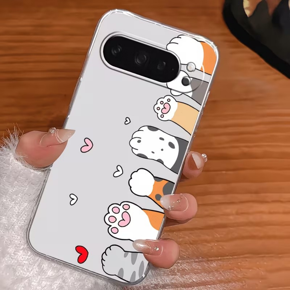漫画猫の足跡クリスタルクリアシリコン製スマホケース Goog - Phone Cases Cat のレビューと価格