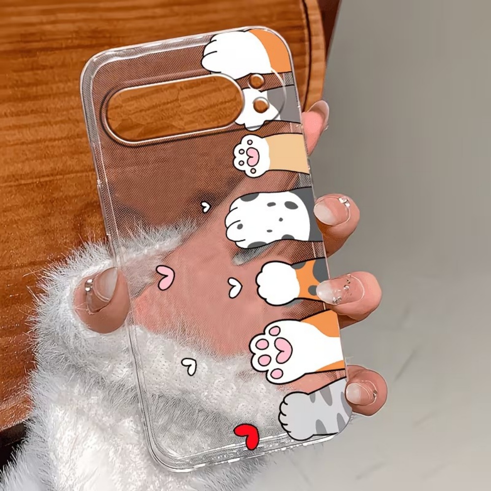 漫画猫の足跡クリスタルクリアシリコン製スマホケース Goog - Phone Cases Cat のレビューと価格