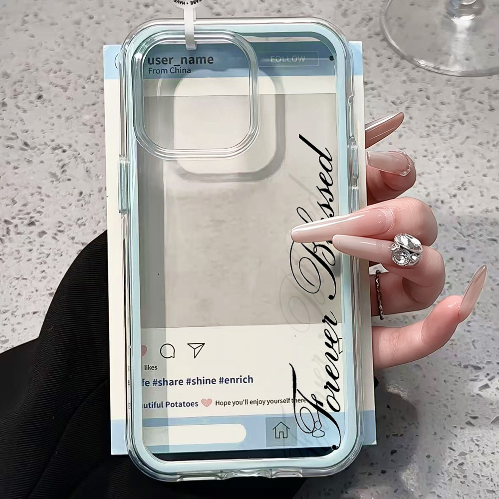 永遠に祝福されたシンプルで透明なiPhoneケース iPho - Phone Cases Clear のレビューと価格