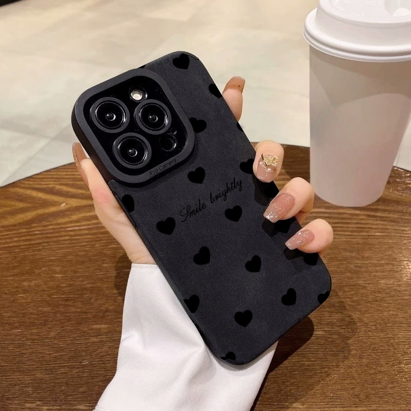 新型高級ブラックラブハートソフトフォンケース iPhone  - Phone Cases Durable のレビューと価格