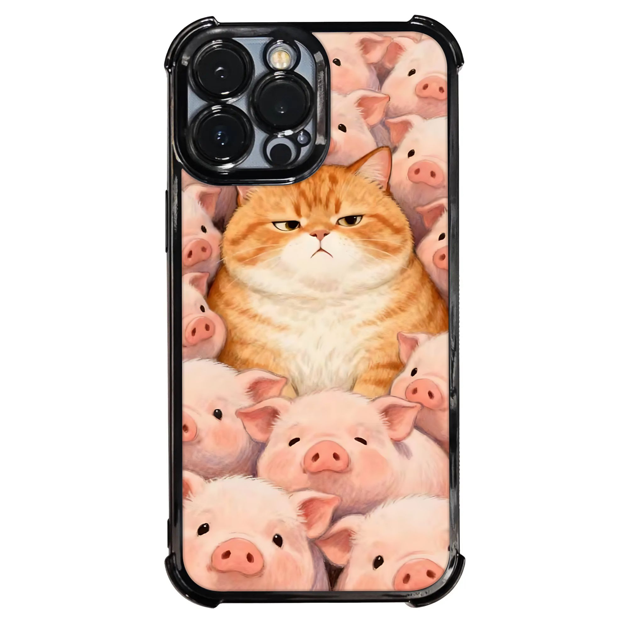 猫、豚、群衆、漫画柄のスマホケース、電気メッキ加工のiPho - Phone Cases Cat のレビューと価格