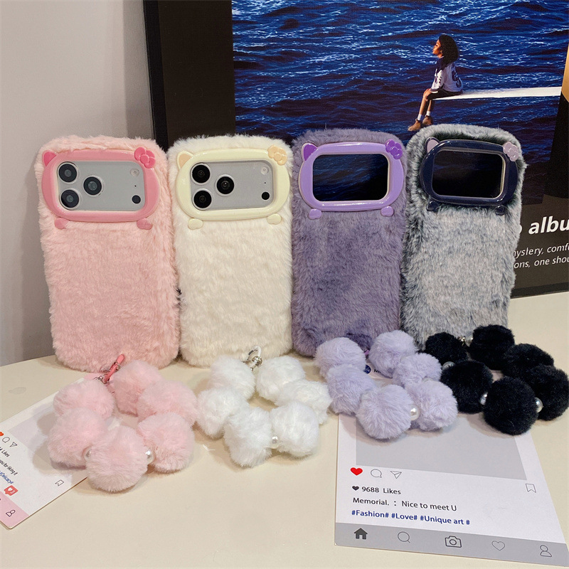 高級感のある無地のファー素材のプラッシュフォンケース iPh - Phone Cases Iphone 17 Pro Max のレビューと価格