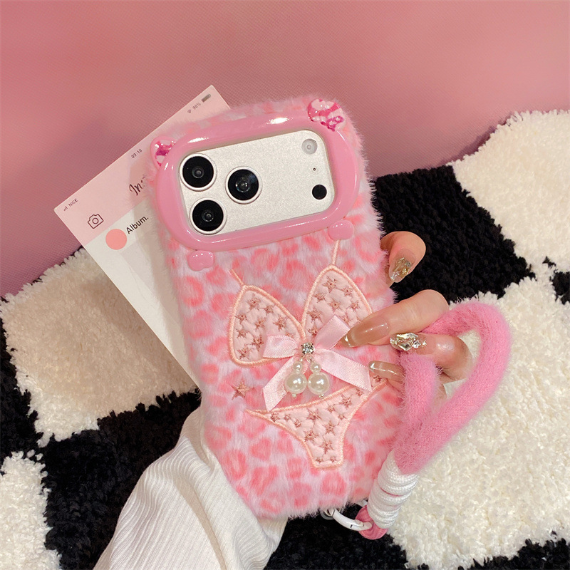 高級感のあるレオパード柄ビキニプリントのぬいぐるみ風スマホケ - Phone Cases Iphone 13 のレビューと価格