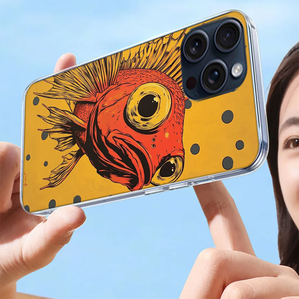 ポップアート風魚柄クリアスマホケース iPhone 17 A - Phone Cases Drawing Ideas のレビューと価格
