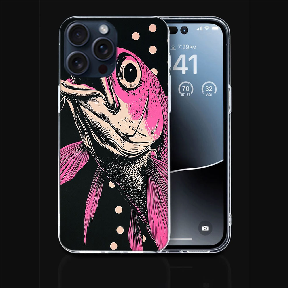 ポップアート風魚柄クリアスマホケース iPhone 17 A - Phone Cases Drawing Ideas のレビューと価格