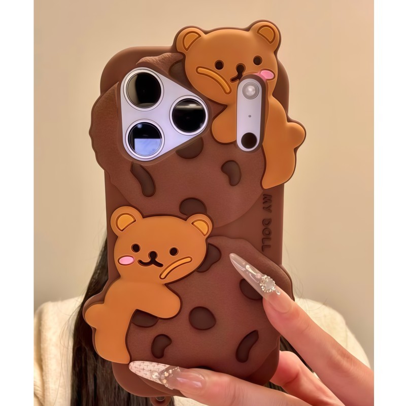 3D漫画風可愛いビスケットベアのiPhoneケース iPho - Phone Cases Cool Girl のレビューと価格