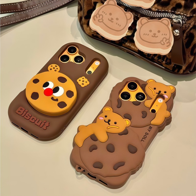 3D漫画風可愛いビスケットベアのiPhoneケース iPho - Phone Cases Cool Girl のレビューと価格