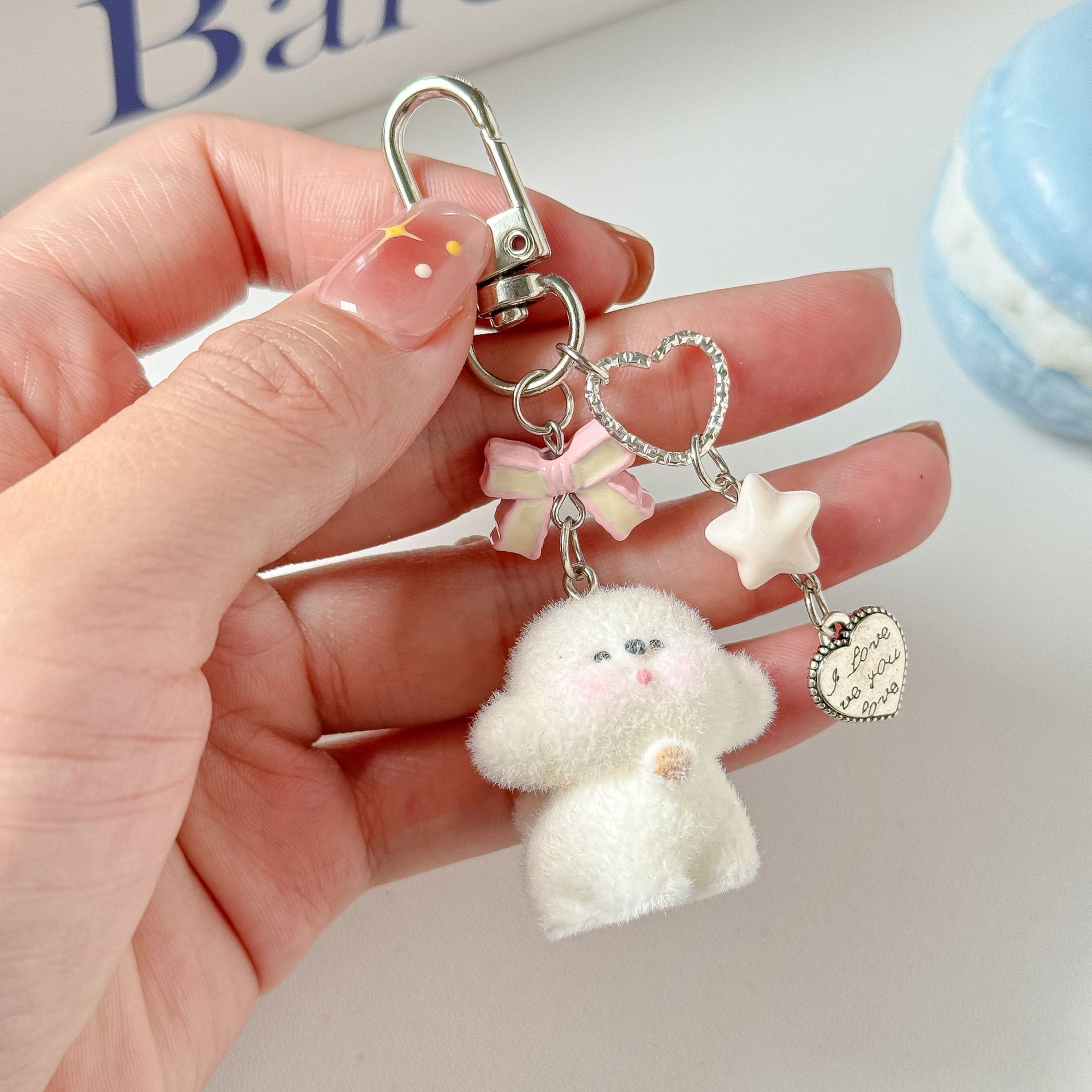 かわいい韓国スタイルの携帯電話ストラップちょう結び犬キーホル - Phone Cases Cool Girl のレビューと価格
