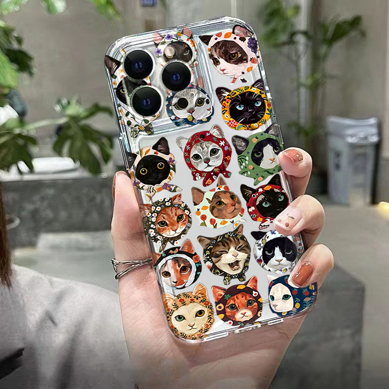 可愛いバンダナ猫柄クリアスマホケース Samsung Gal - Phone Cases Cat のレビューと価格