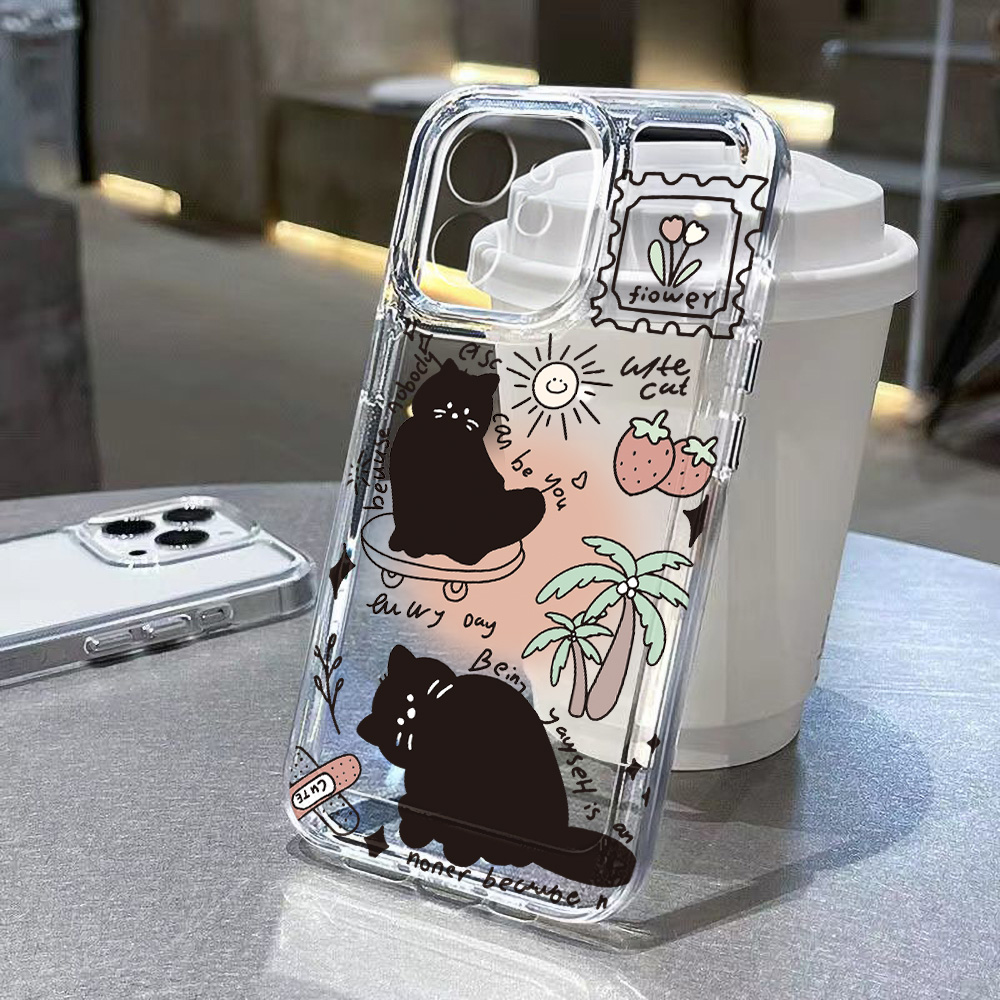 可愛い黒猫のスマホケース Samsung A57 A56 5 - Phone Cases Cat のレビューと価格