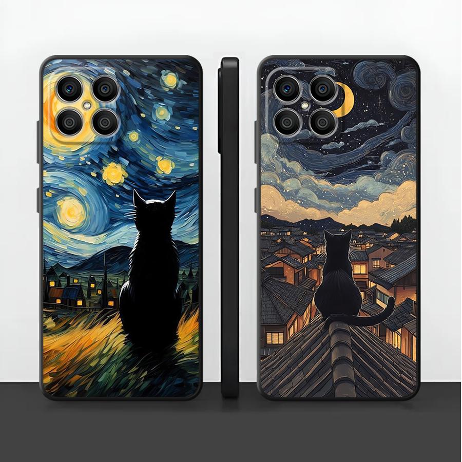 ゴッホの星月夜猫ケース Honor 90 8X X9a Ma - Phone Cases Cat のレビューと価格