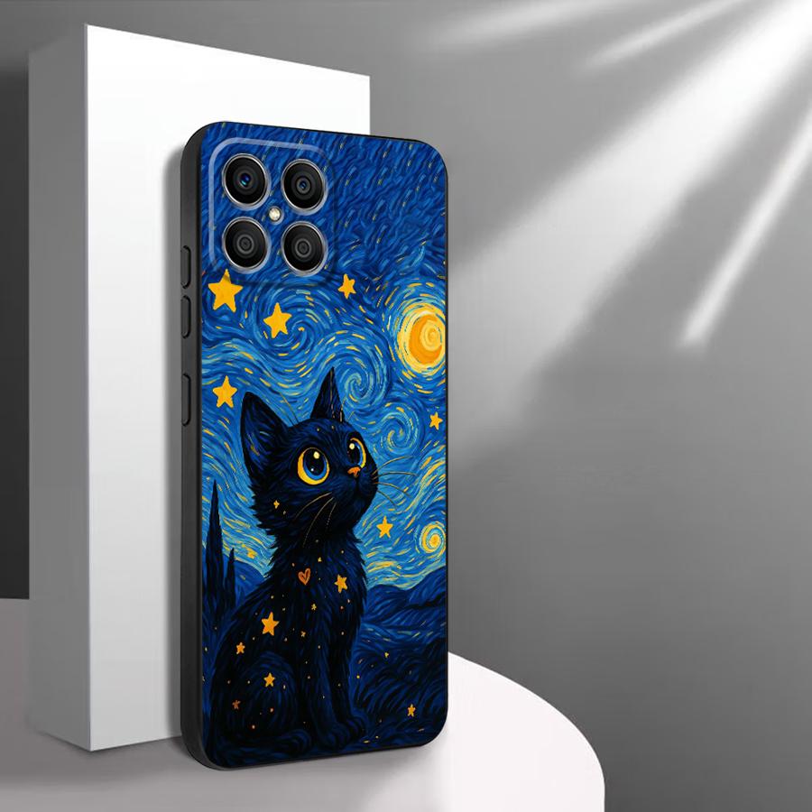 ゴッホの星月夜猫ケース Honor 90 8X X9a Ma - Phone Cases Cat のレビューと価格