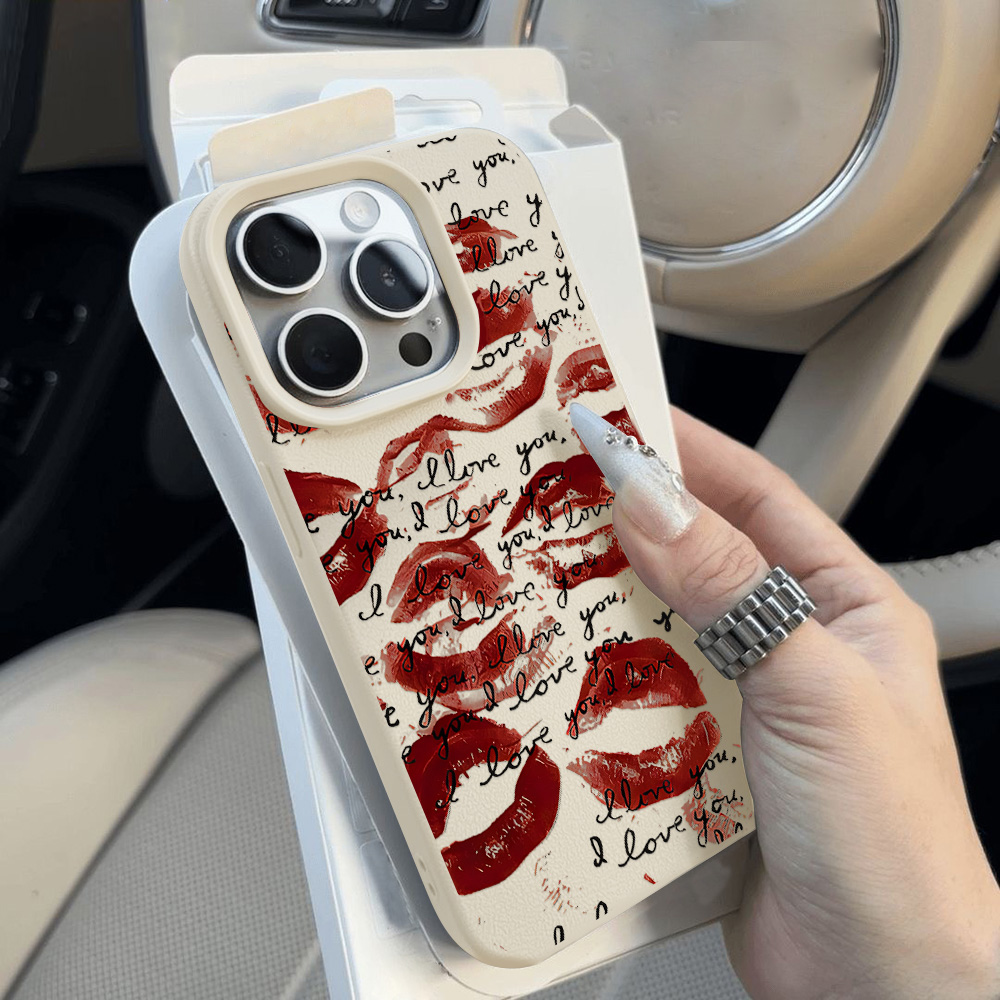 鮮やかな赤い唇柄レザー風スマホケース iPhone 17 P - Phone Cases Durable のレビューと価格