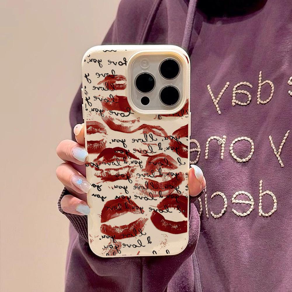 鮮やかな赤い唇柄レザー風スマホケース iPhone 17 P - Phone Cases Durable のレビューと価格
