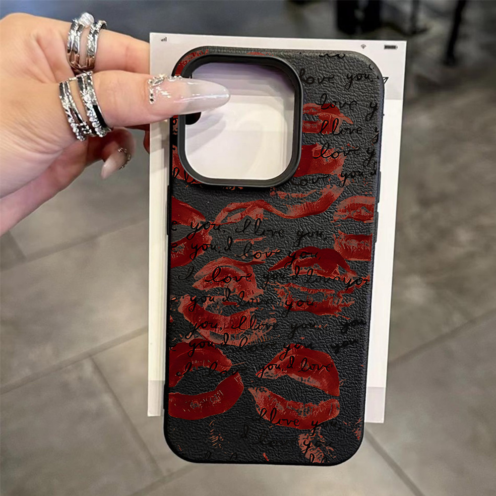 鮮やかな赤い唇柄レザー風スマホケース iPhone 17 P - Phone Cases Durable のレビューと価格