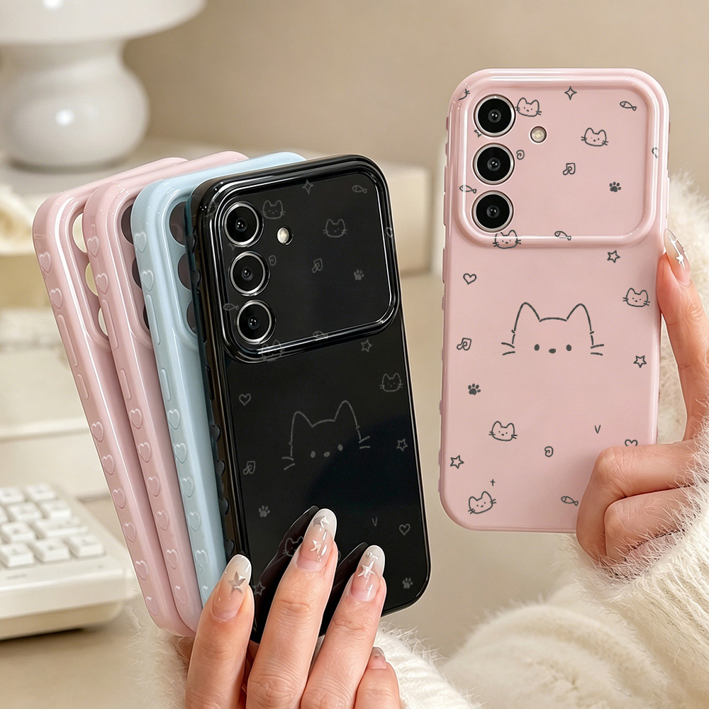 可愛い猫柄スマホケース Samsung A56 5G A16 - Phone Cases Cat のレビューと価格