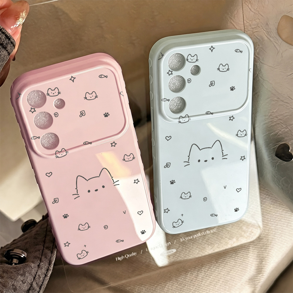 可愛い猫柄スマホケース Samsung A56 5G A16 - Phone Cases Cat のレビューと価格