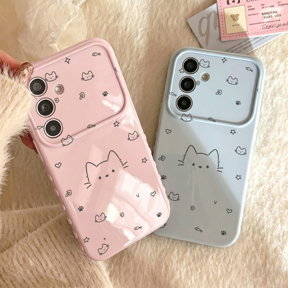 可愛い猫柄スマホケース Samsung A56 5G A16 - Phone Cases Cat のレビューと価格