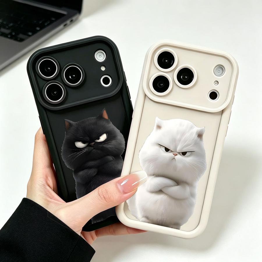 漫画風黒猫アート柄スマホケース Apple iPhone 1 - Phone Cases Cat のレビューと価格